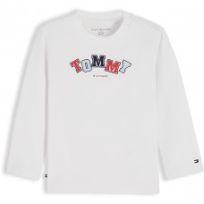 TOMMY HILFIGER βρεφική μπλούζα αγόρι KN0KN02330-YBR λευκή